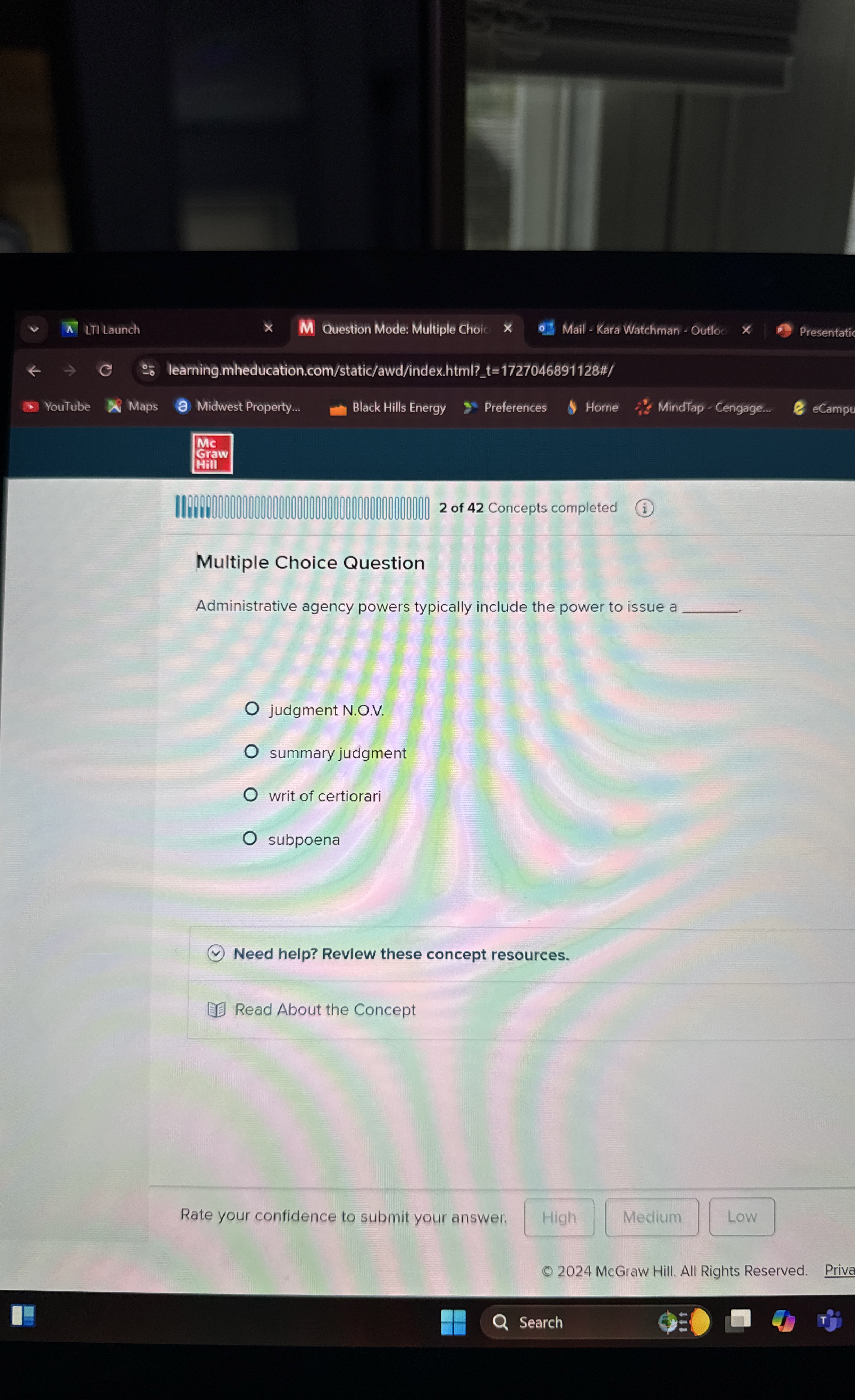  Multiple Choice Question Administrative agency powers typically include the power to