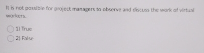  It is not possible for project managers to observe and discuss