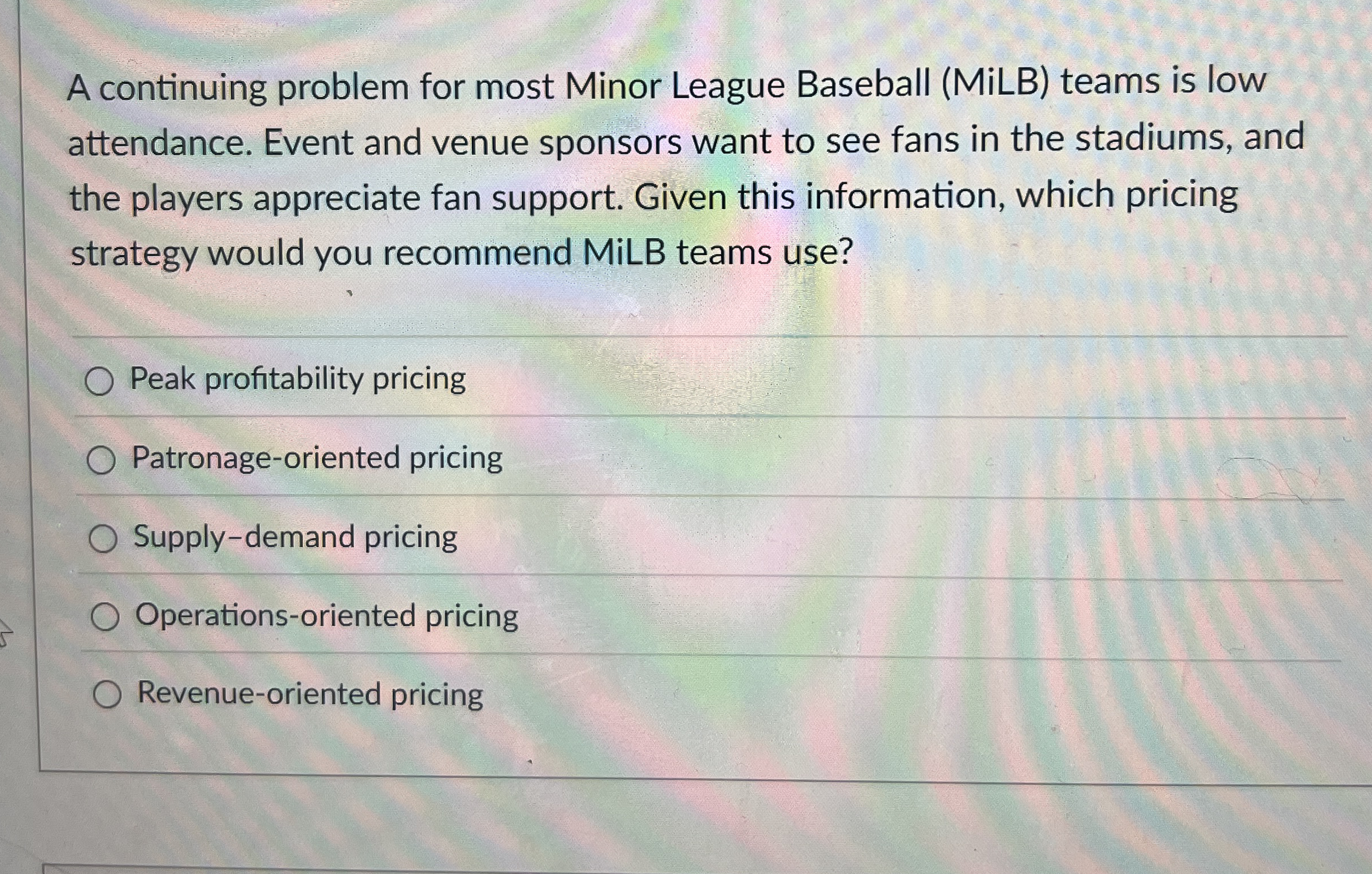  A continuing problem for most Minor League Baseball (MiLB) teams is