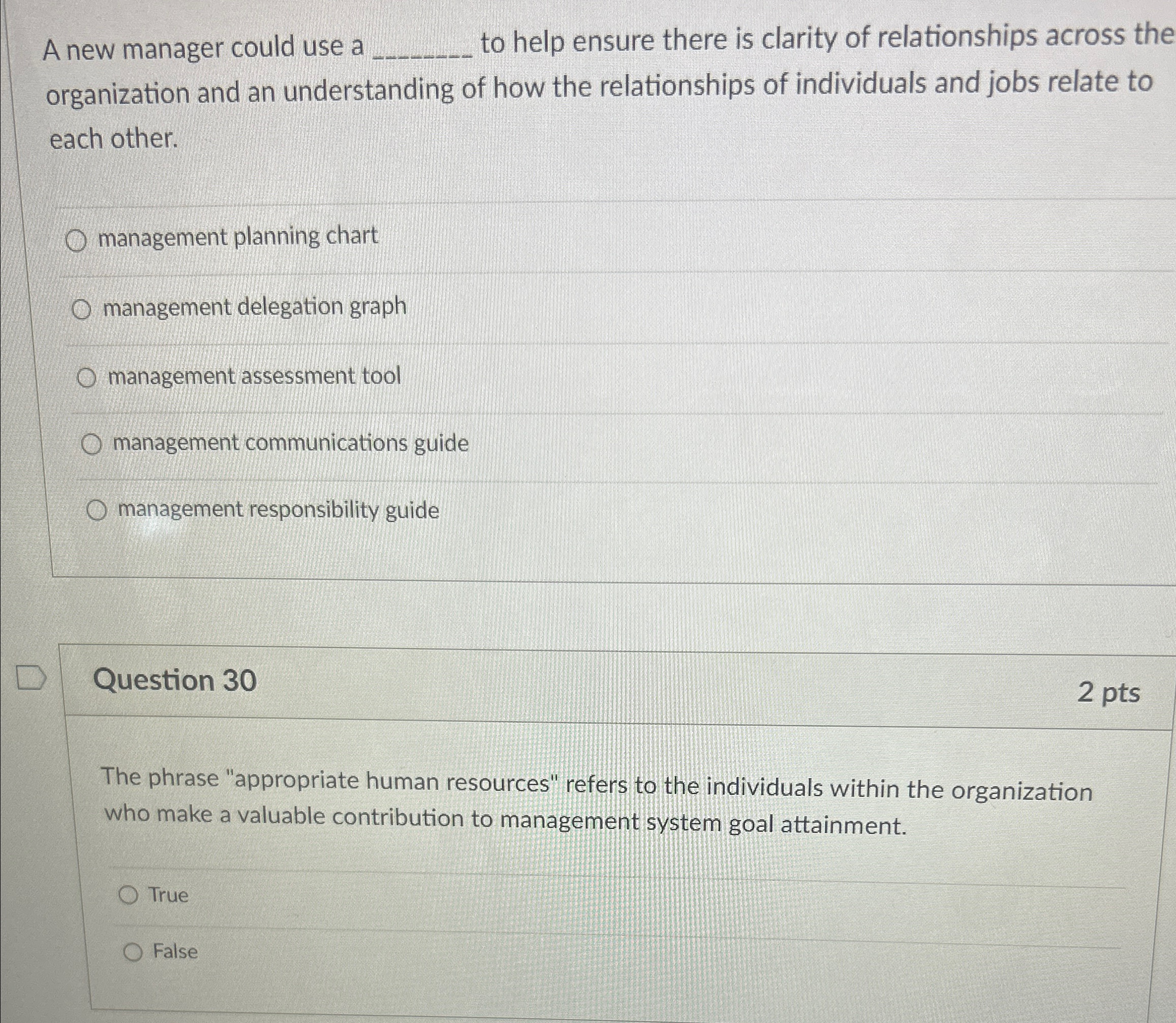  A new manager could use a q, to help ensure there