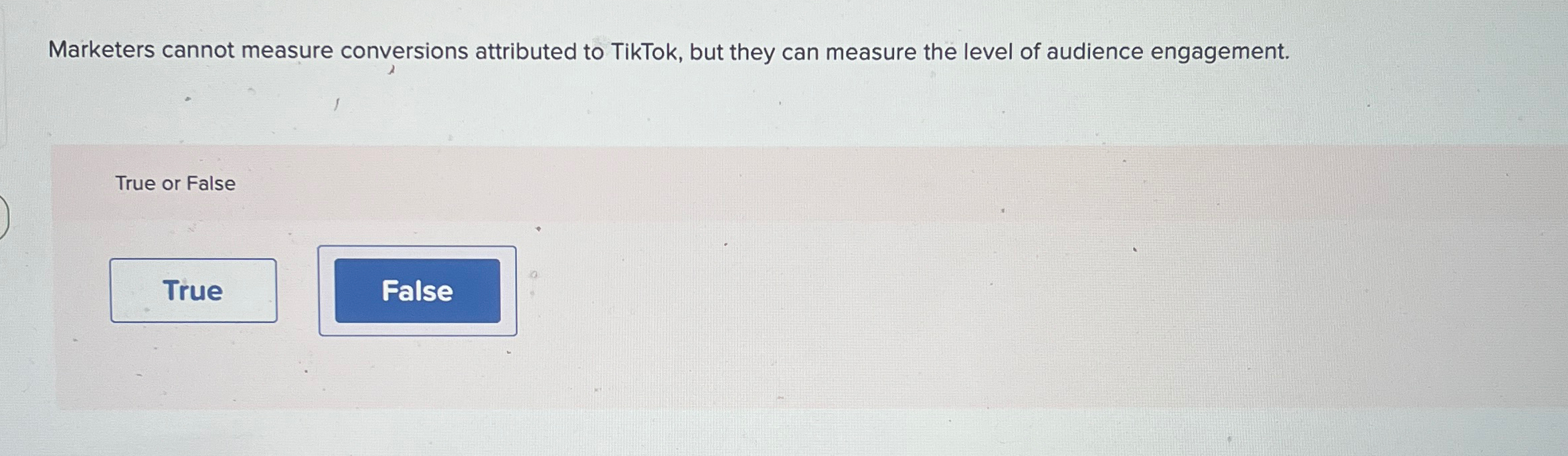  Marketers cannot measure conversions attributed to TikTok, but they can measure
