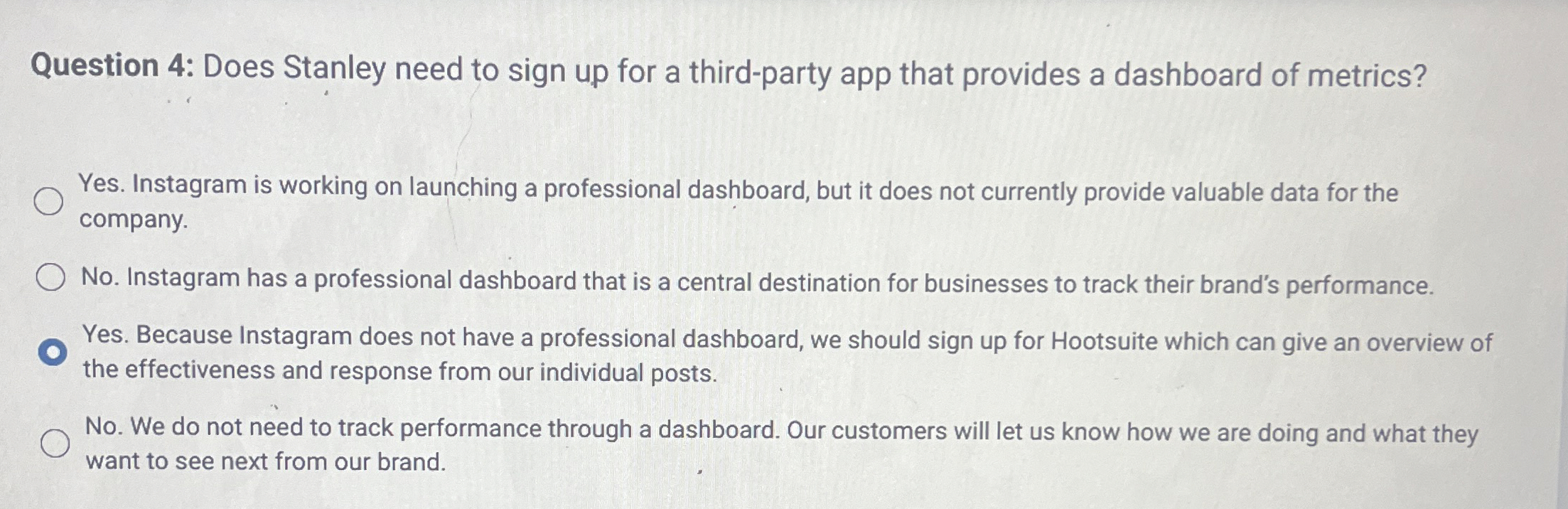  Question 4: Does Stanley need to sign up for a third-party