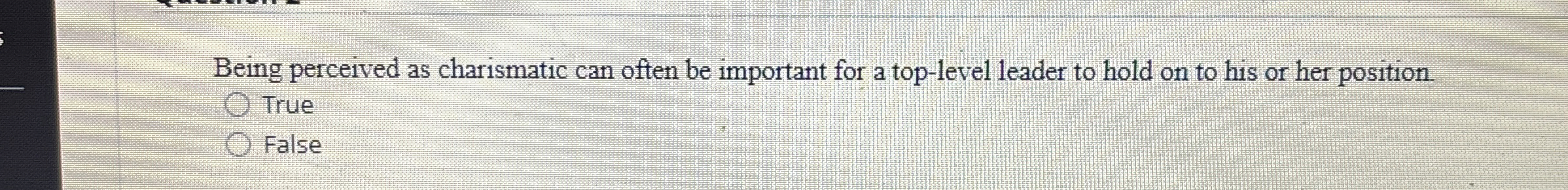  Being perceived as charismatic can often be important for a top-level