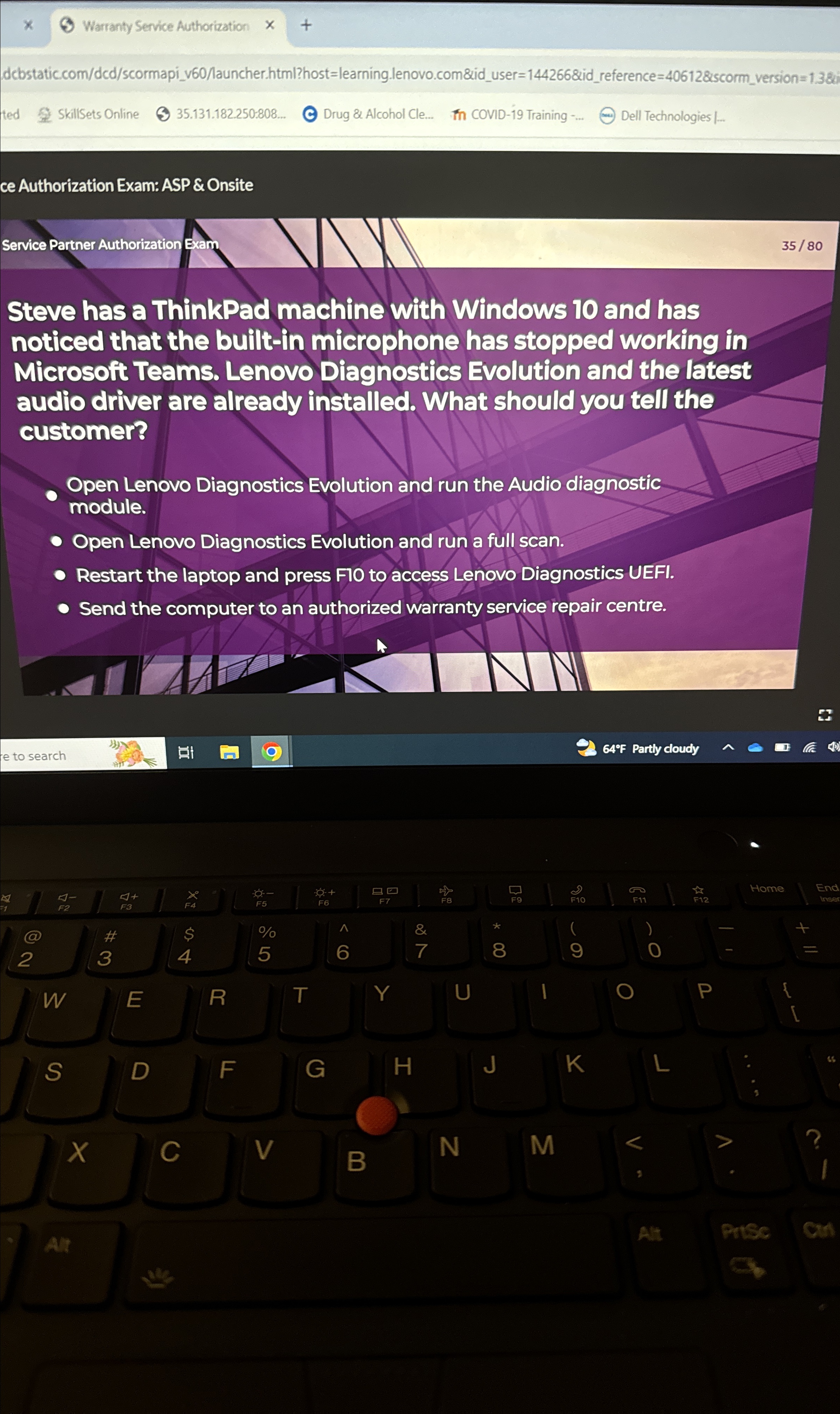  Warranty Service Authorization dcbstaticcom/dcd/scormapi_v60/launcher.html? host=learning.lenovo.com&id_user=144266&id_reference=40612&scorm_version=1.38i) SkillSets Online 35.131.182.250-808. Drug & Alcohol