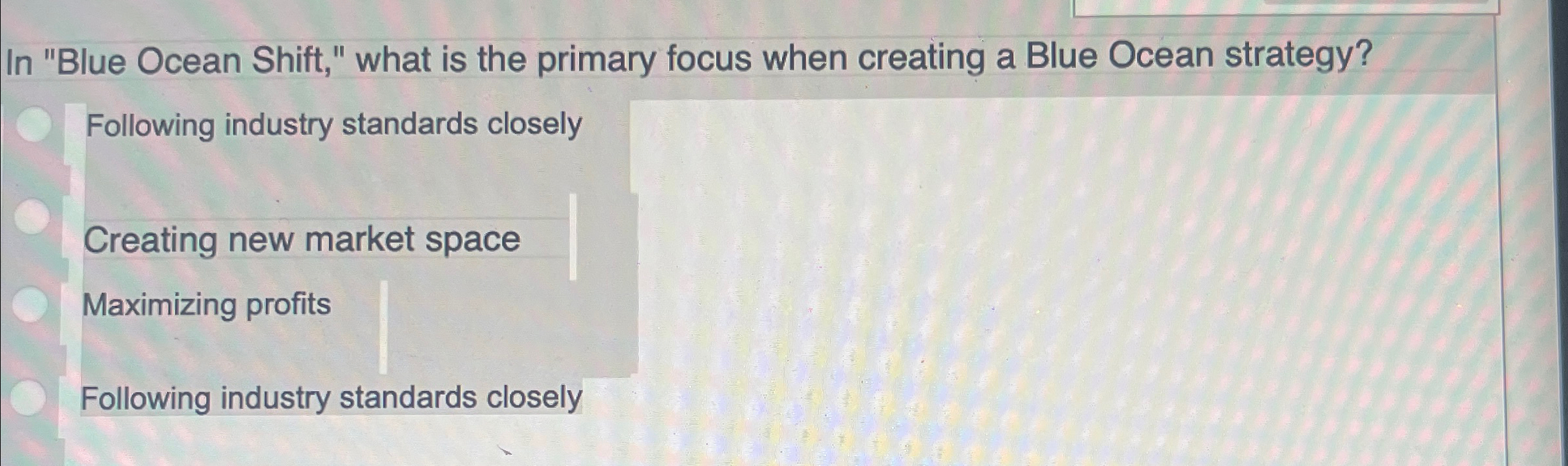  In "Blue Ocean Shift," what is the primary focus when creating