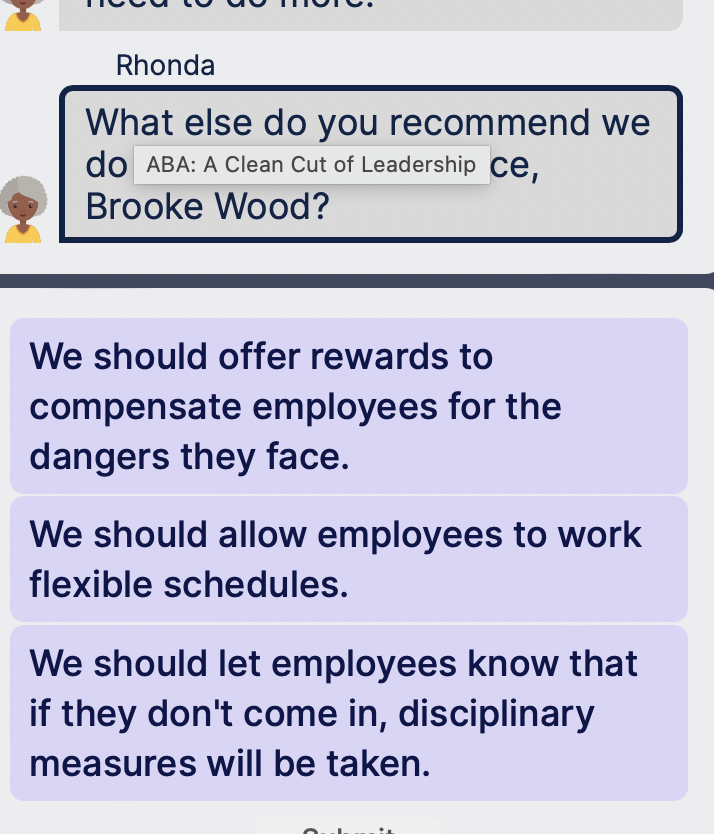  What else do you recommend we do ABA: A Clean Cut