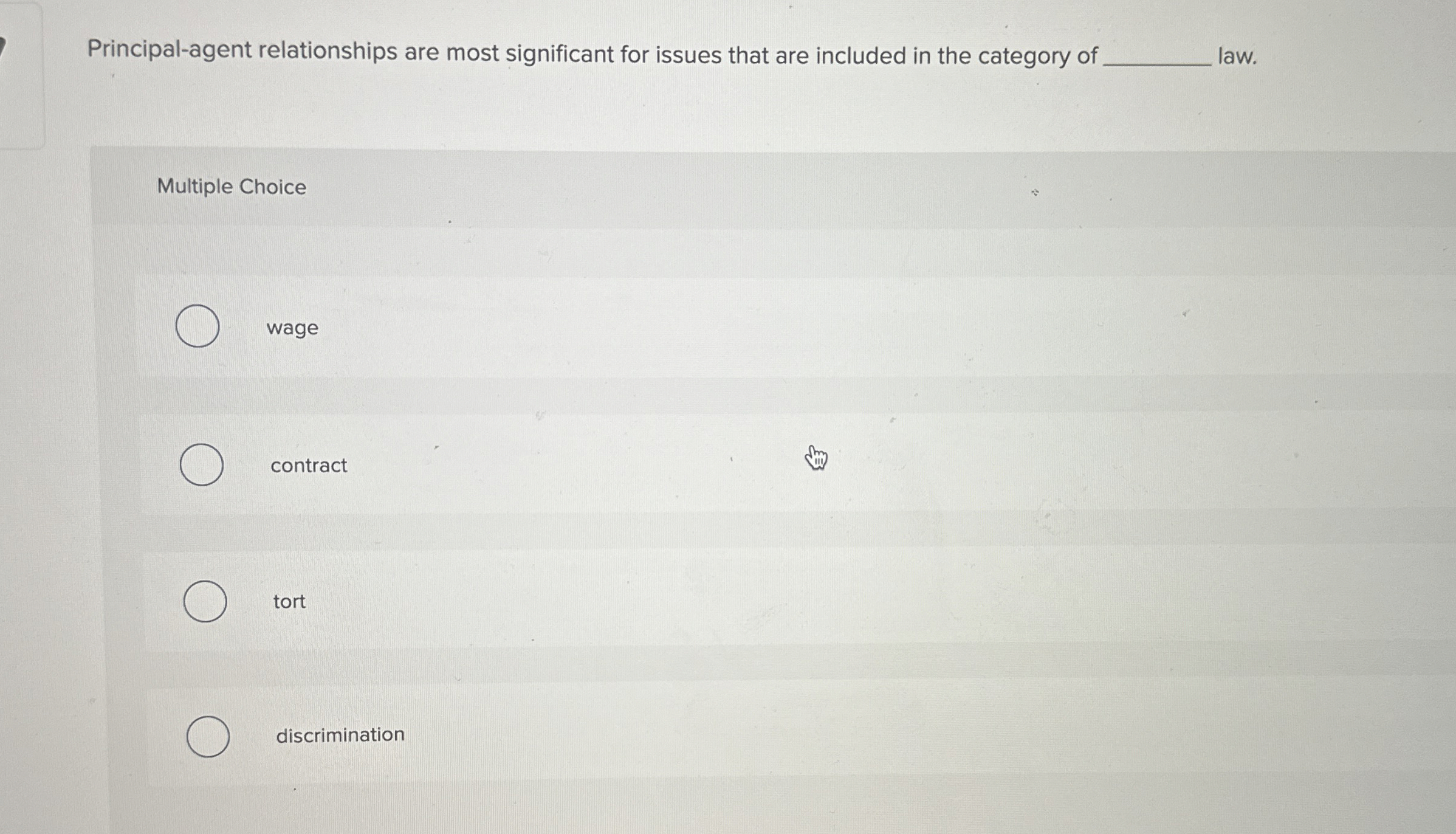  Principal-agent relationships are most significant for issues that are included in