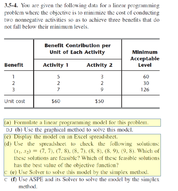  PLease Solve using excel table method showing formulas. Then solve usig