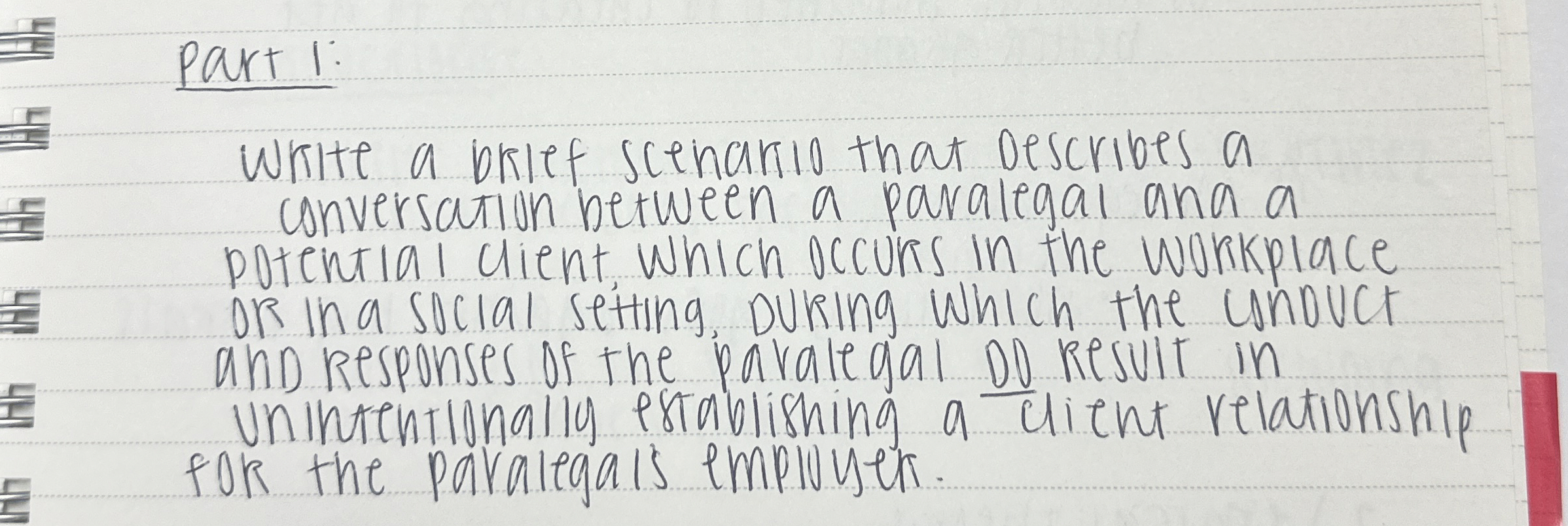  part 1: WRite a brief scenario that describes a conversation between