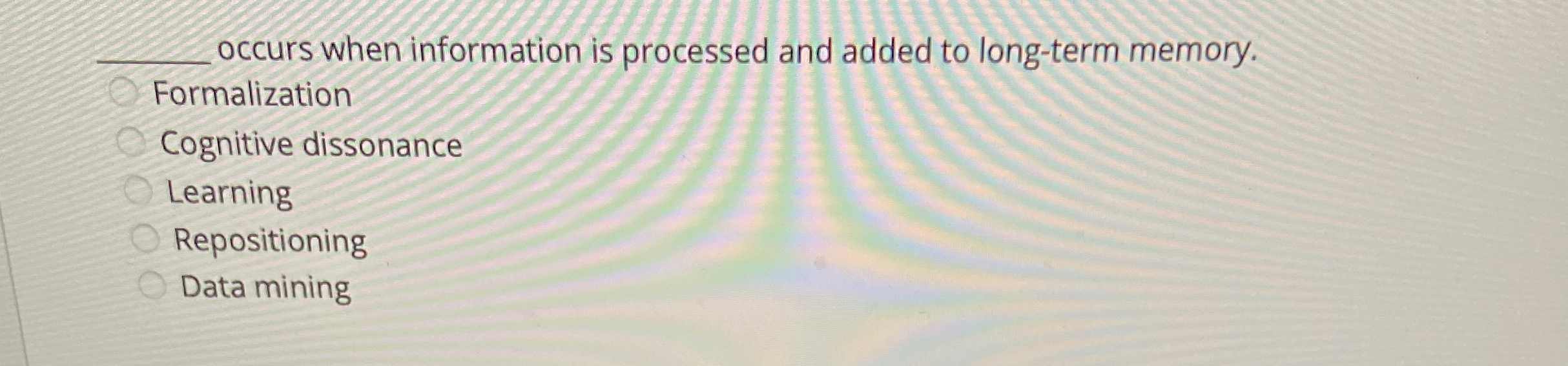  q, occurs when information is processed and added to long-term memory.