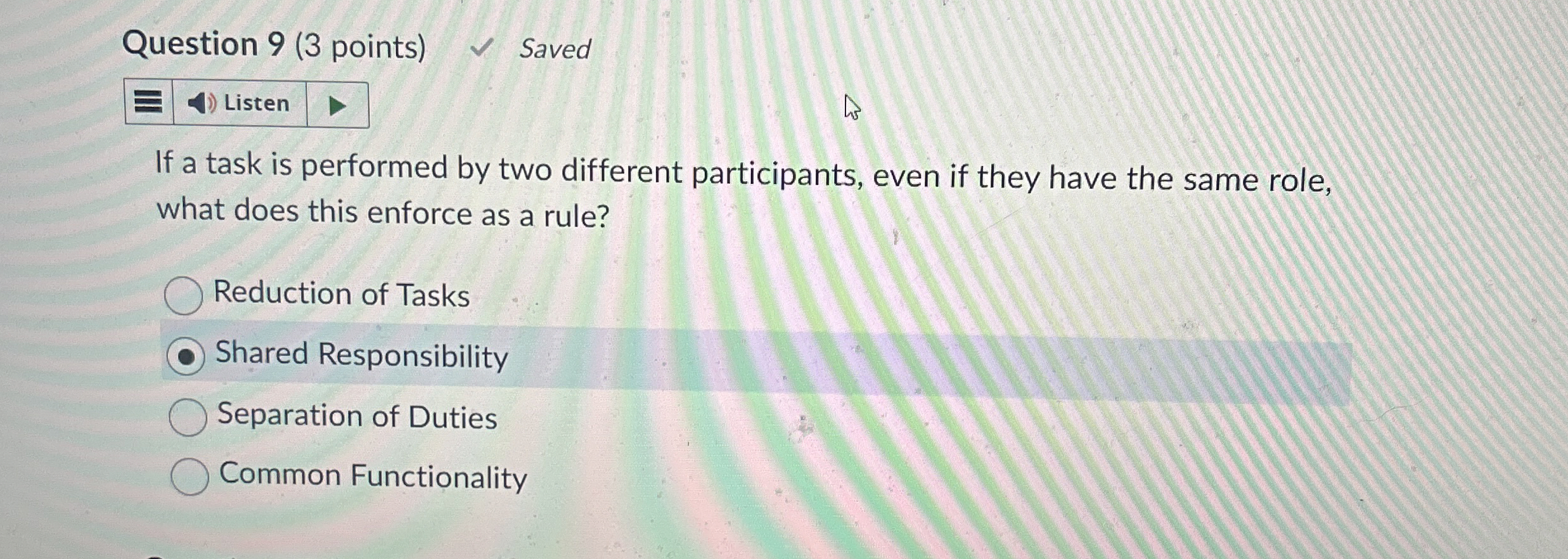  Question 9(3 points) Saved If a task is performed by two