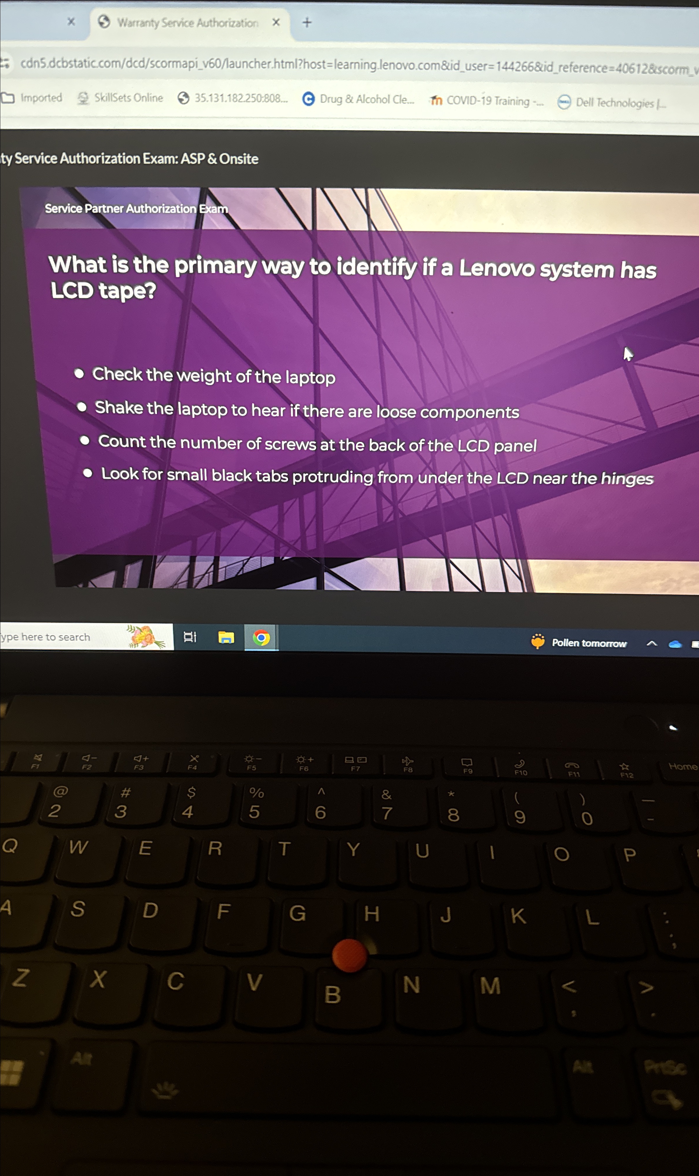  Warranty Service Authorization cdn5.dcbstatic.com/dcd/scormapi_v60/launcher.html?host=learning.lenovo.com&id_user=144266&id_reference=40612&scorm Imported SkillSets Online 35.131.182.250-808 Drug & Alcohol