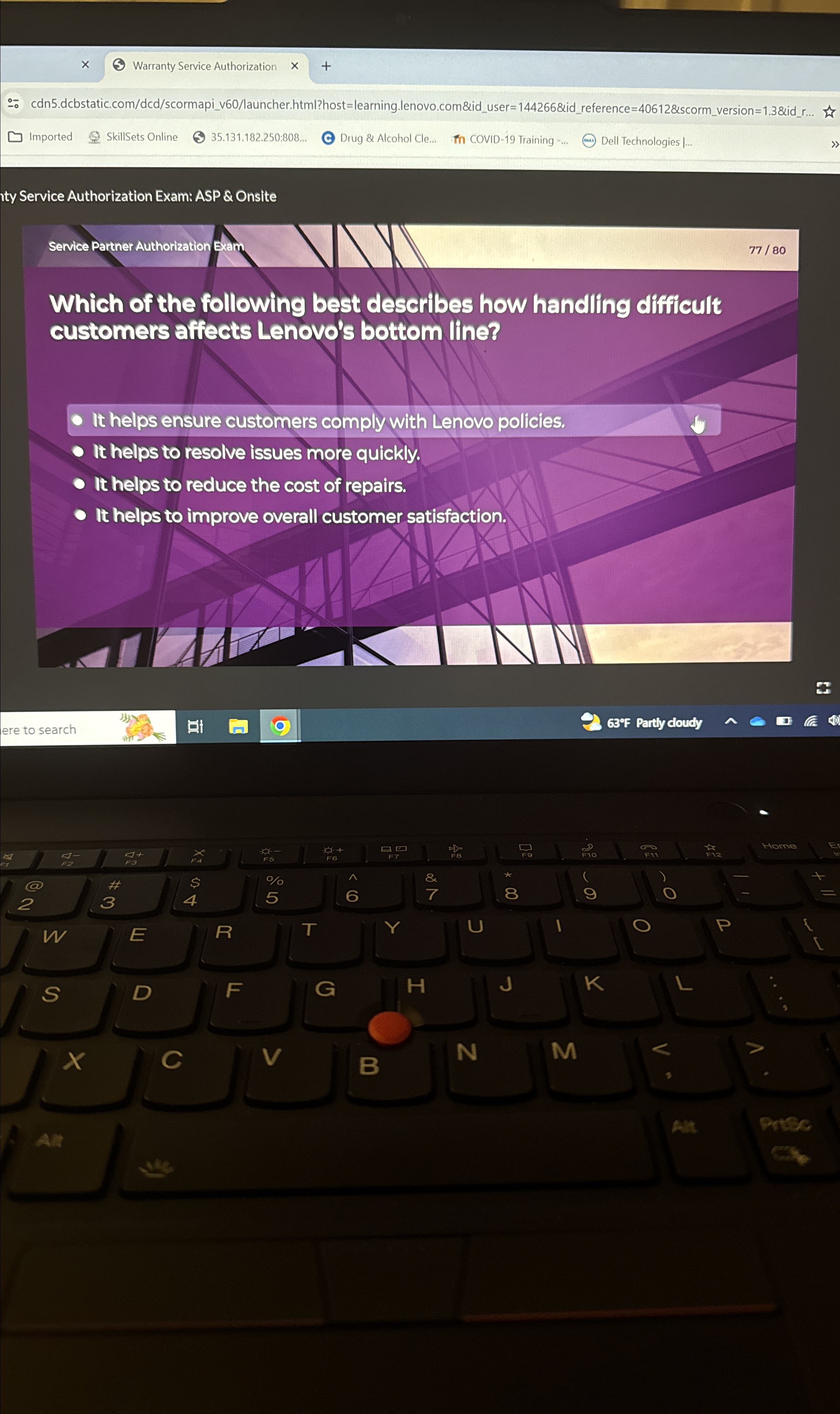  Warranty Service Authorization cdn5.dcbstatic.com/dcd/scormapi_v60/launcher.html?host=learning.lenovo.com&id_user=144266&id_reference=40612&scorm_version=1.3&id_r... Imported SkillSets Online 35.131.182.250:808dots Drug & Alcohol
