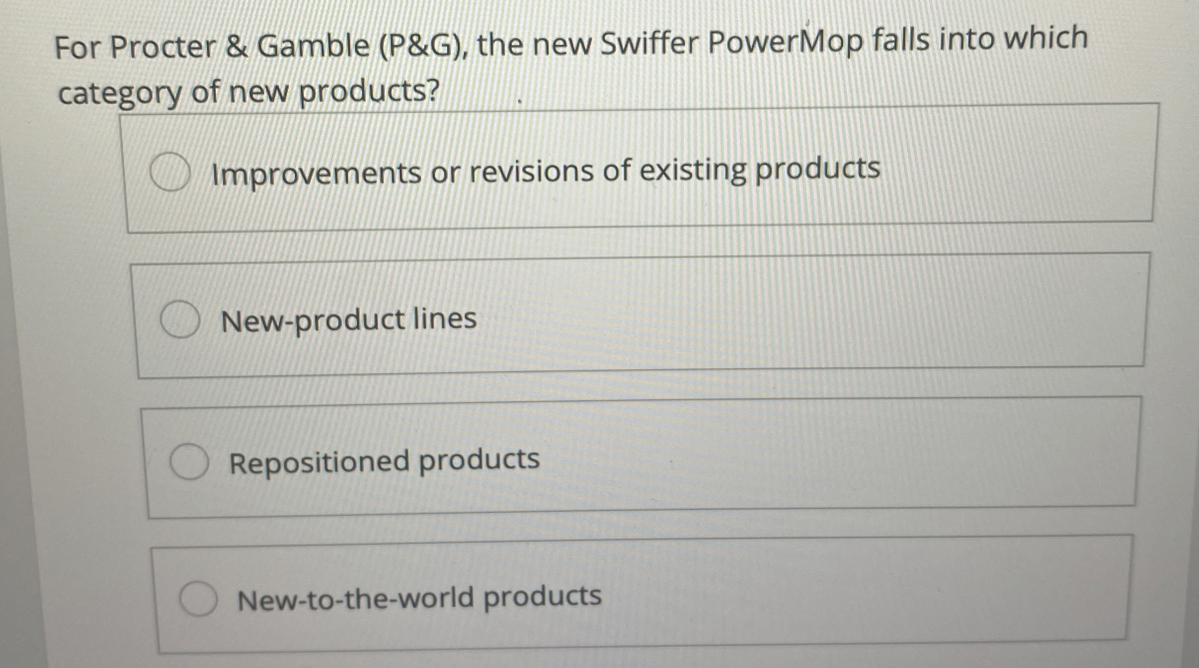  For Procter & Gamble (P&G), the new Swiffer PowerMop falls into