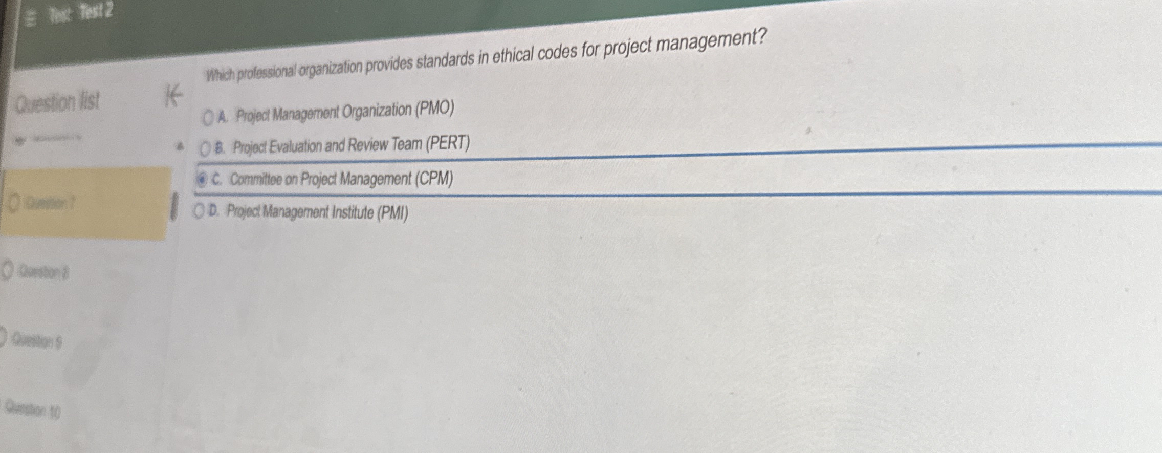  Question list When polessional organization provides standards in ethical codes for