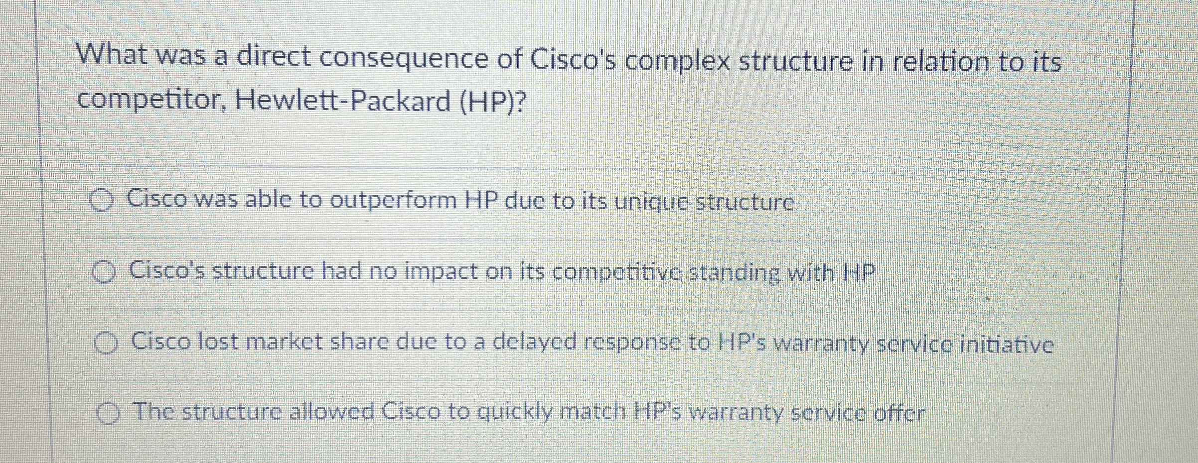  What was a direct consequence of Cisco's complex structure in relation