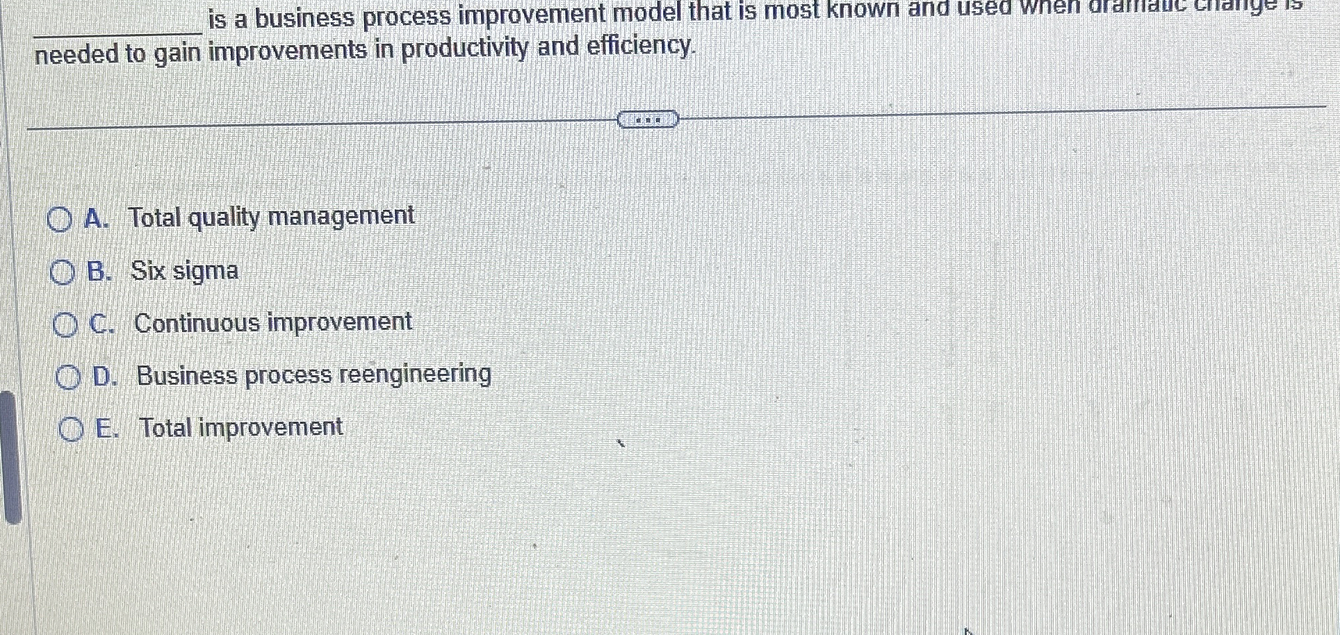  is a business process improvement model that is most known and