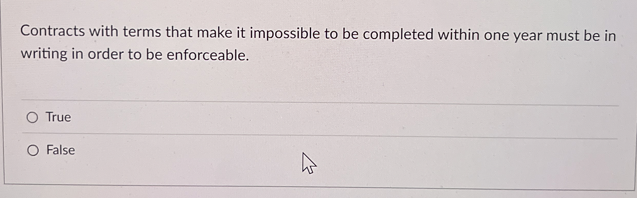  Contracts with terms that make it impossible to be completed within
