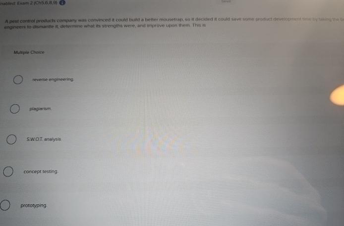  nabled: Exam Ch 5,6,8,9 Sovet A pest control products company was