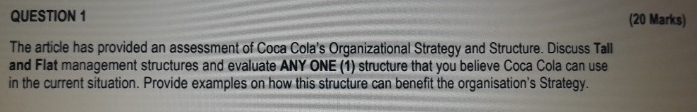  QUESTION 1 (20 Marks) The article has provided an assessment of