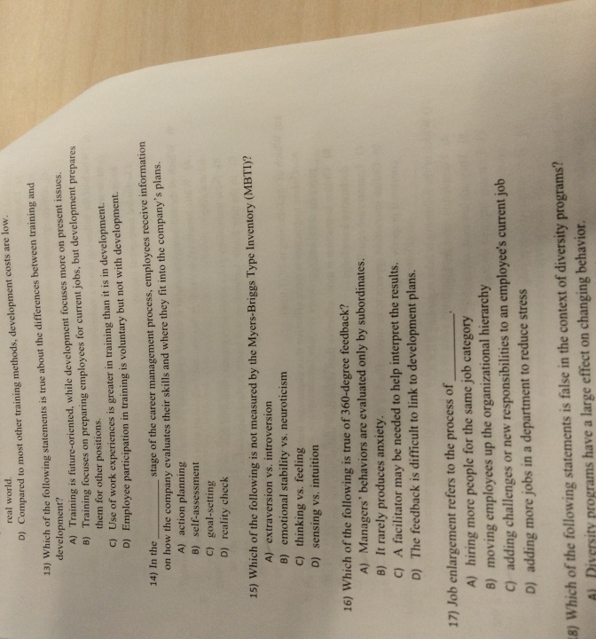  real world. D) Compared to most other training methods, development costs