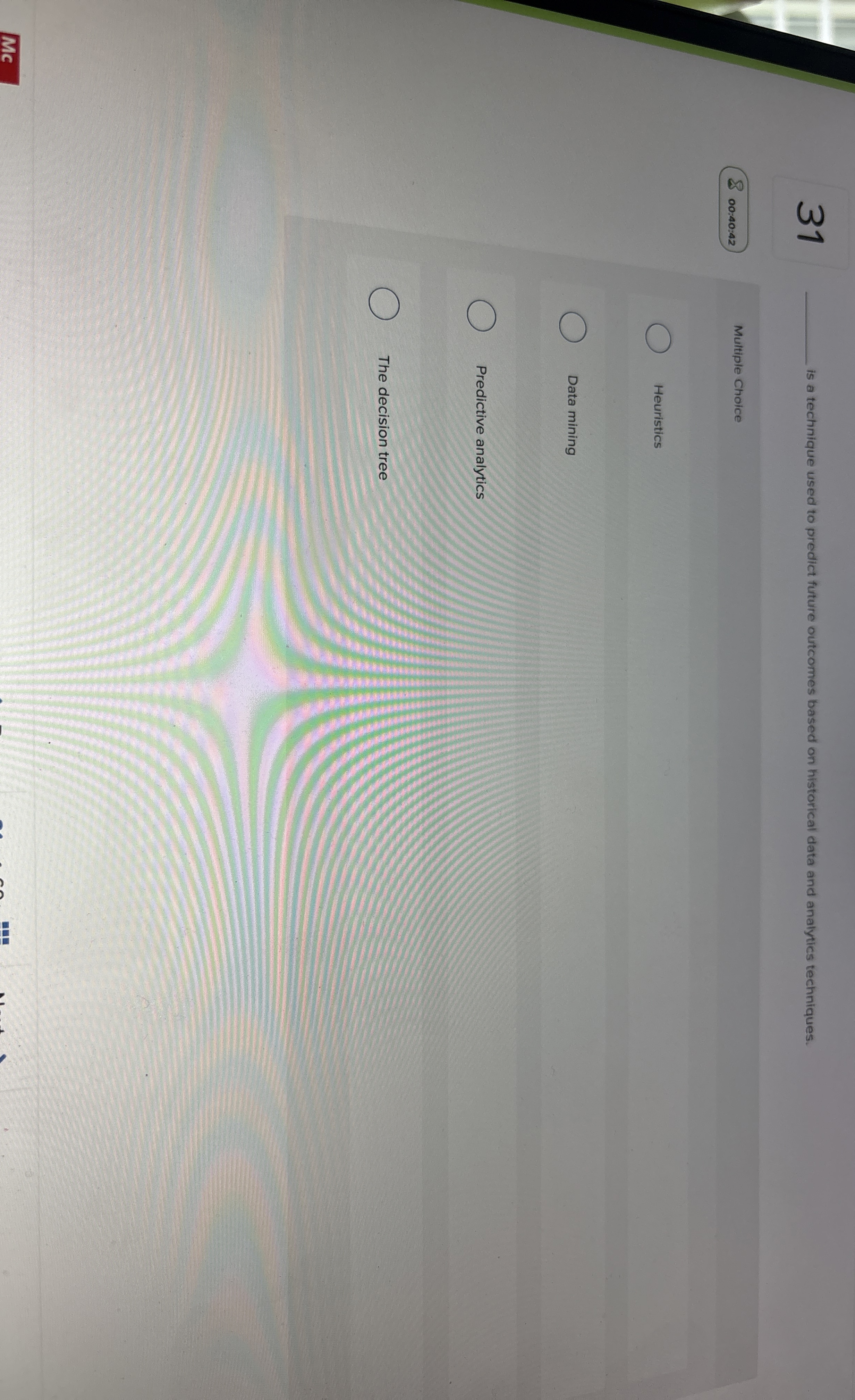  31 is a technique used to predict future outcomes based on