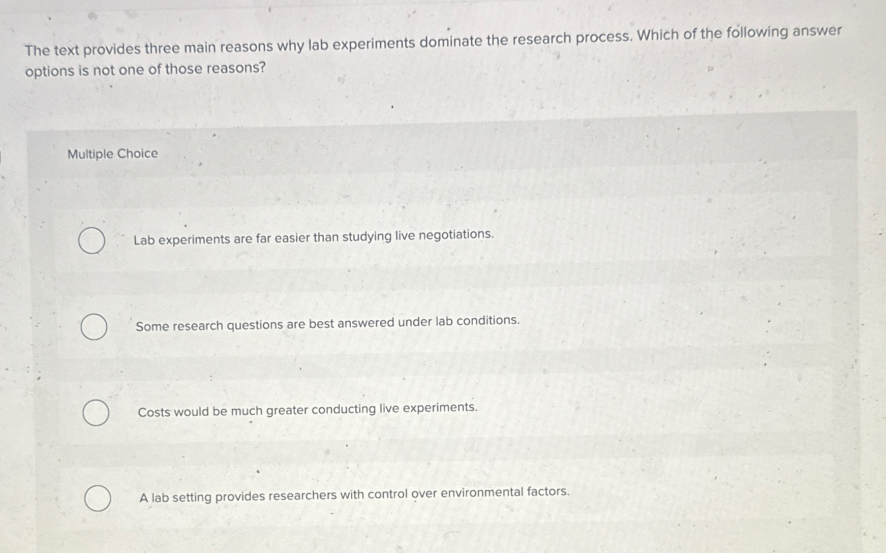  The text provides three main reasons why lab experiments dominate the