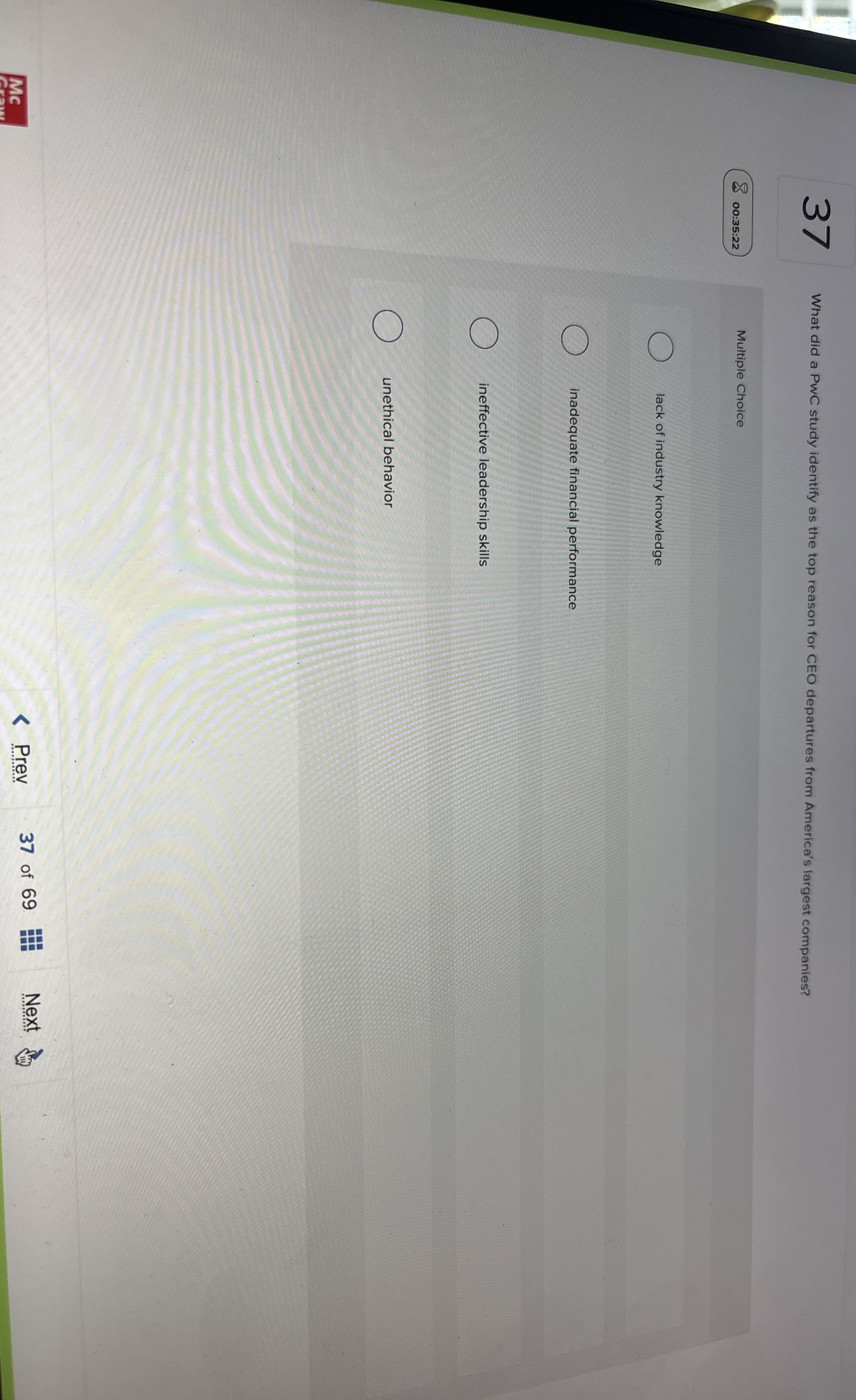  37 What did a PwC study identify as the top reason