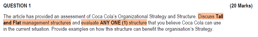  QUESTION 1 (20 Marks) The article has provided an assessment of