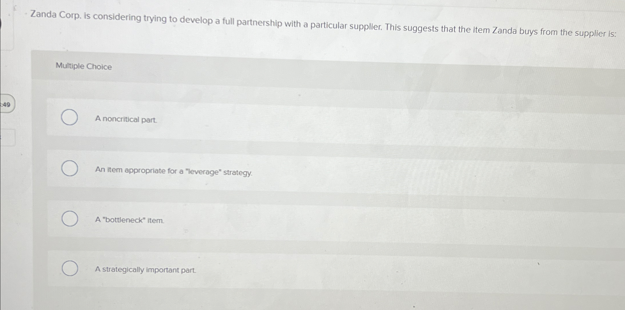  Zanda Corp. is considering trying to develop a full partnership with