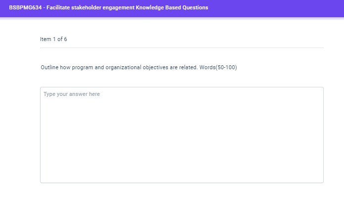  Outline how program and organizational objectives are related. 