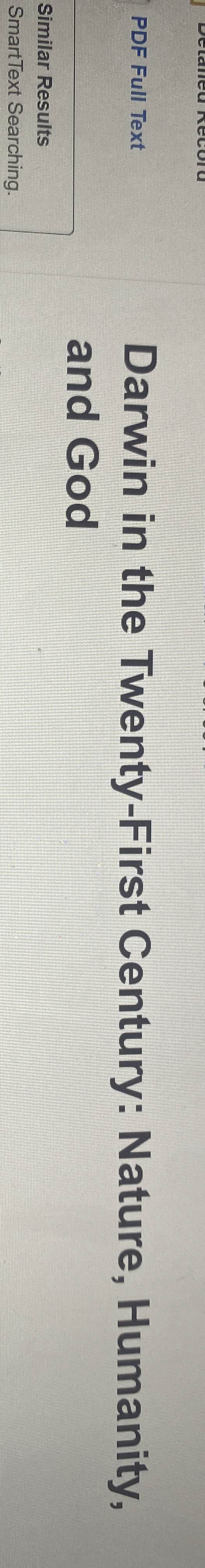  PDF Full Tex Darwin in the Twenty-First Century: Nature, Humanity, and