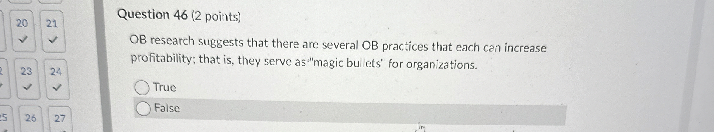  Question 46(2 points) OB research suggests that there are several OB