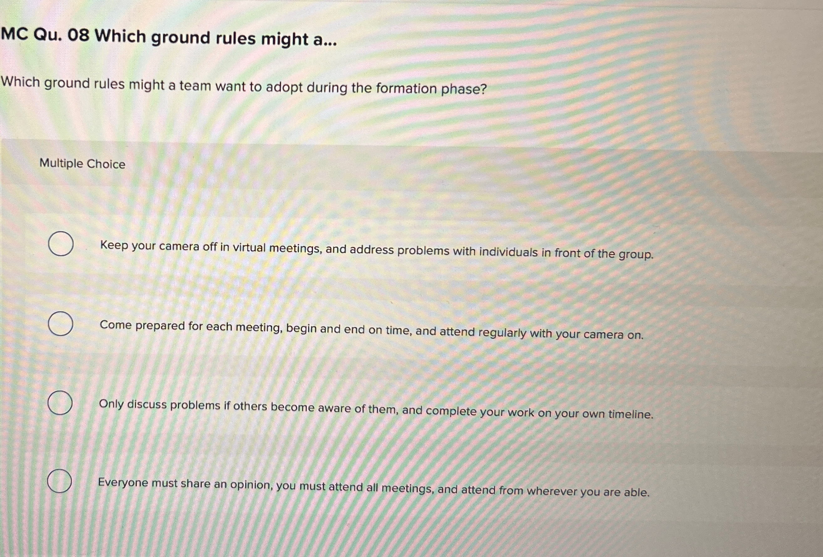  MC Qu.08 Which ground rules might a... Which ground rules might