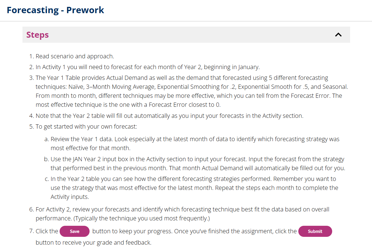  Steps 1. Read scenario and approach. 2. In Activity 1 you