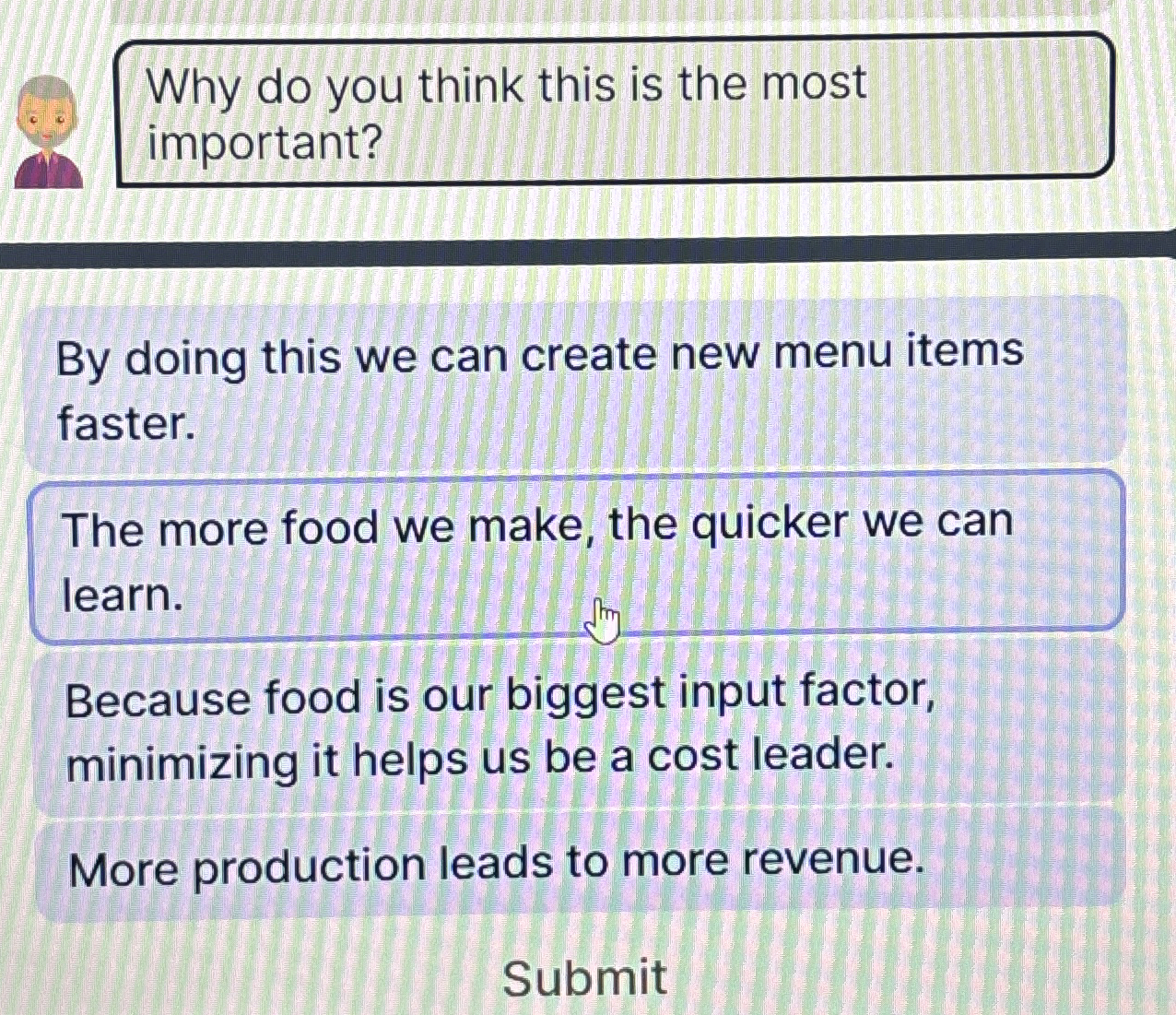 Why do you think this is the most important? By doing