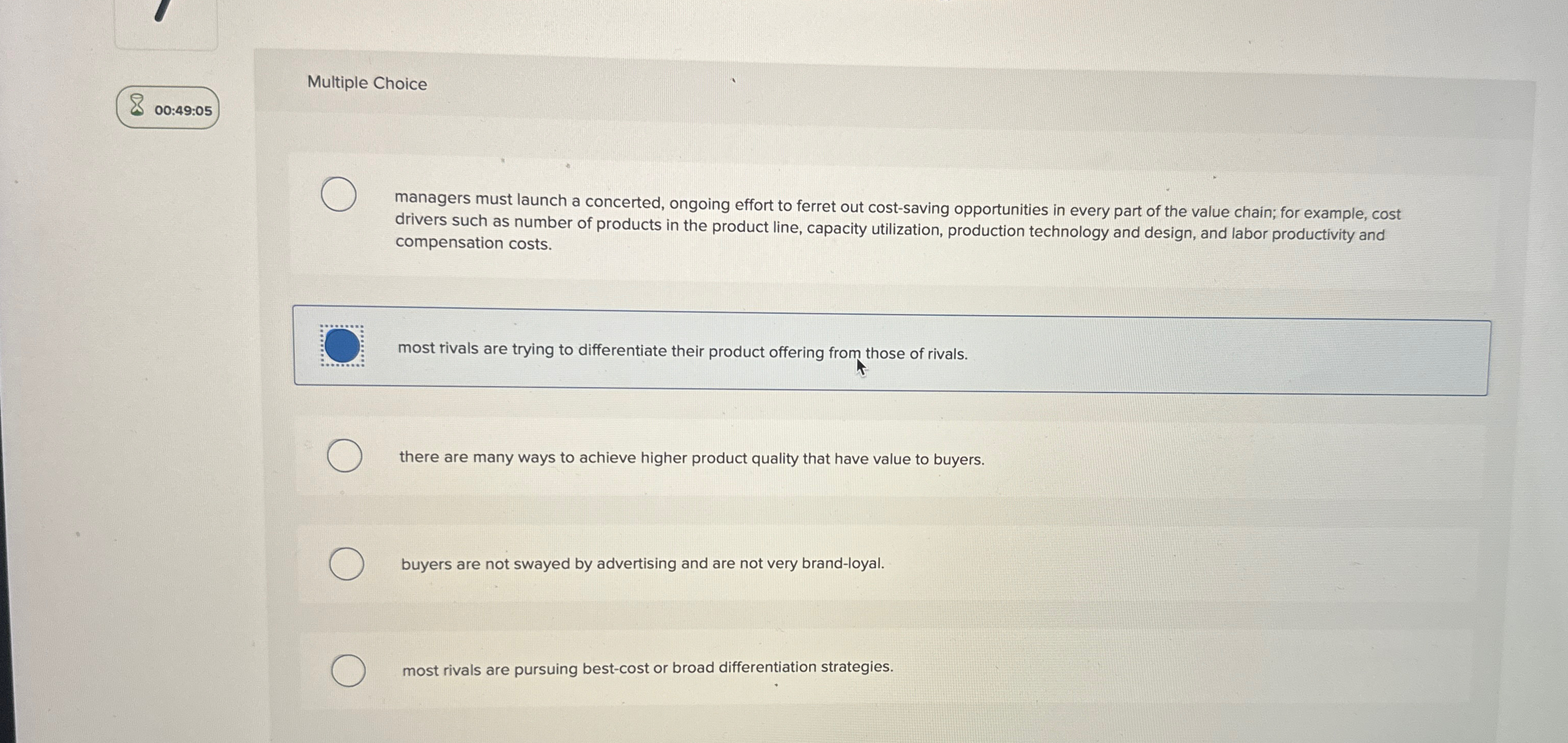 Multiple Choice 00:49:05 managers must launch a concerted, ongoing effort to