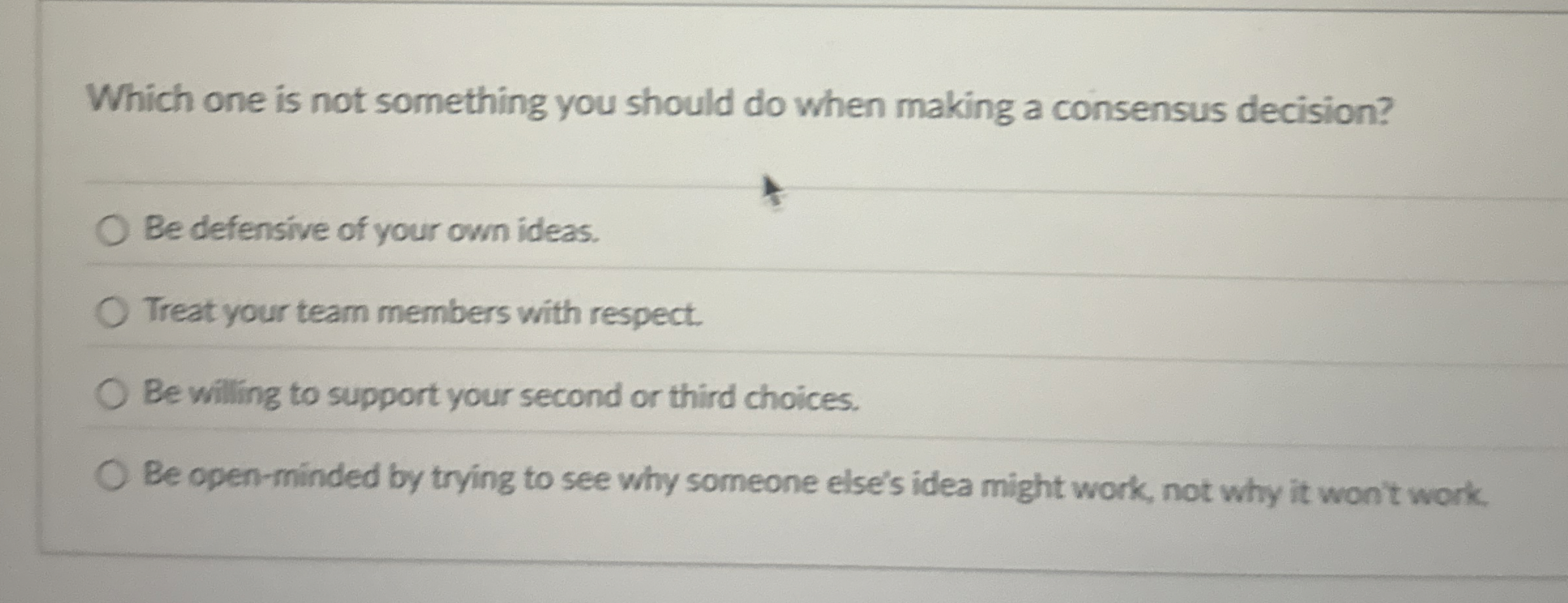  Which one is not something you should do when making a