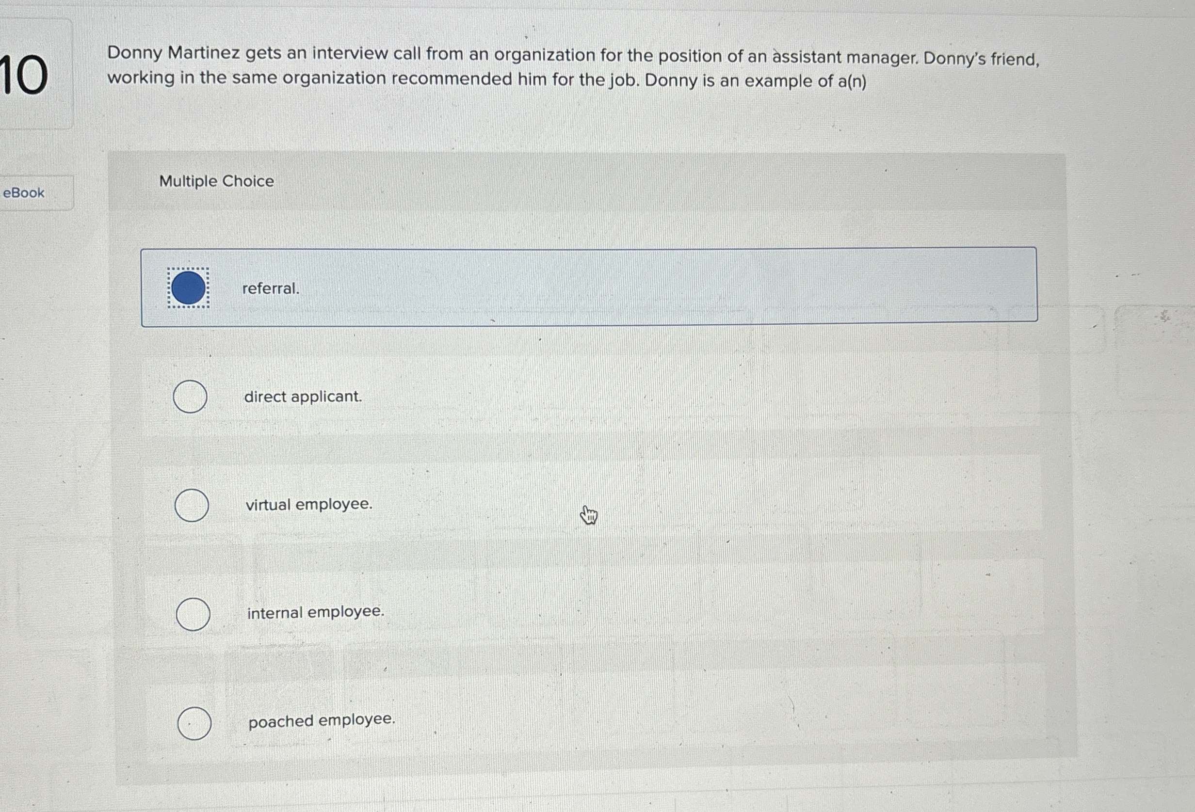  10 Donny Martinez gets an interview call from an organization for