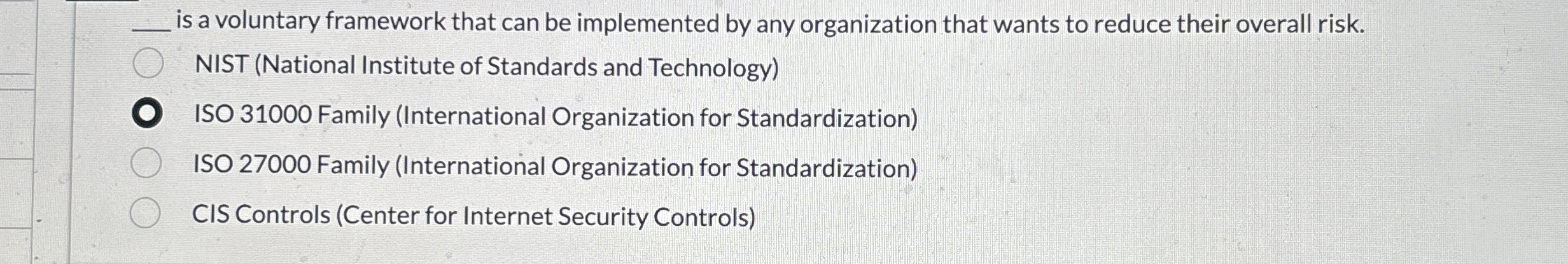  is a voluntary framework that can be implemented by any organization