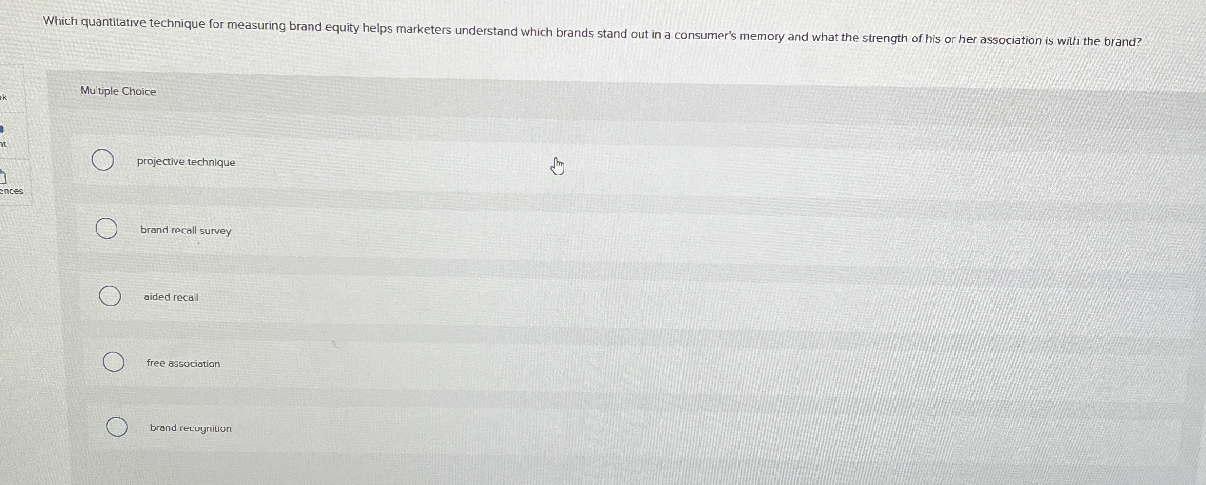  Which quantitative technique for measuring brand equity helps marketers understand which