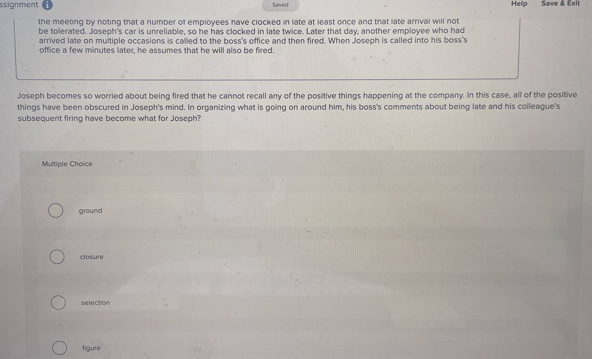  ssignment i Saved Help Save & Exit the meeting by noting