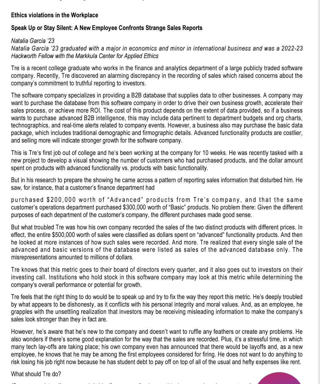  QUESTION 1 (20 Marks) Please identify what you think are the