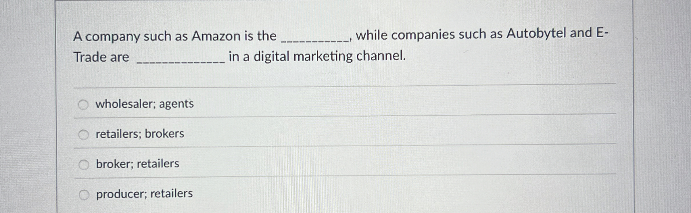  A company such as Amazon is the q, while companies such