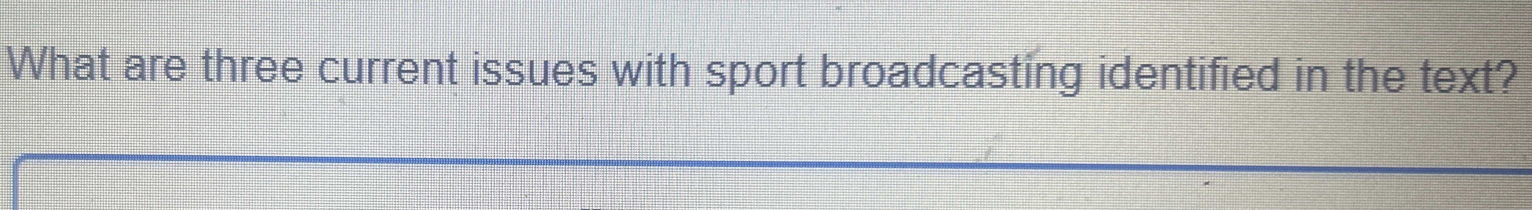  What are three current issues with sport broadcasting identified in the
