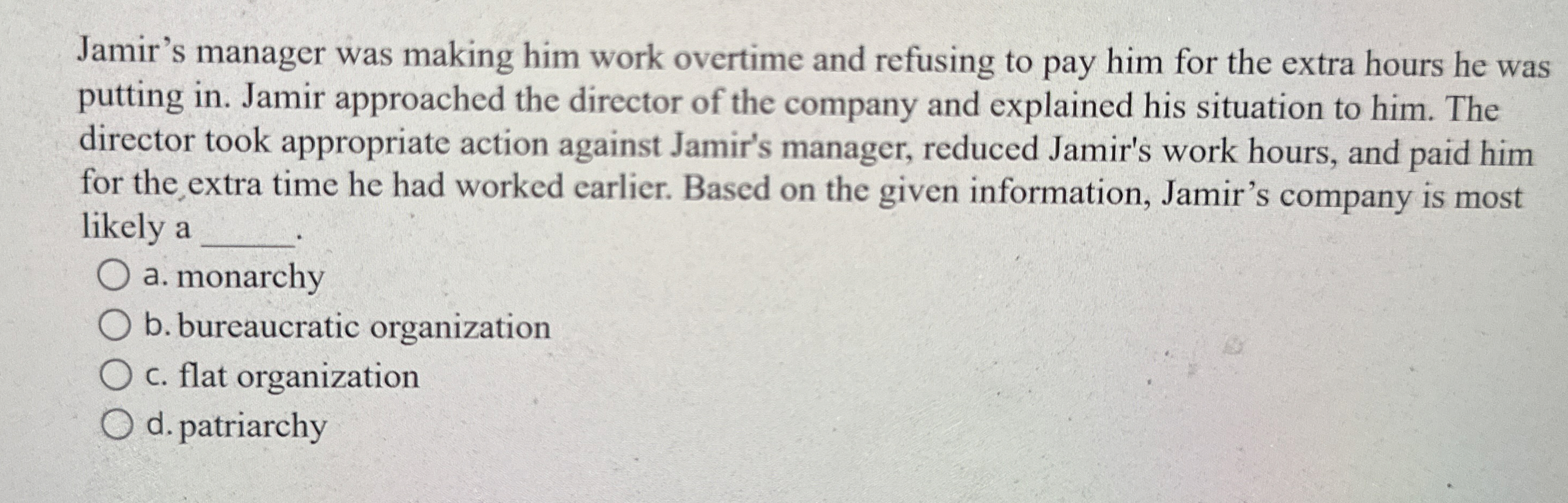  Jamir's manager was making him work overtime and refusing to pay