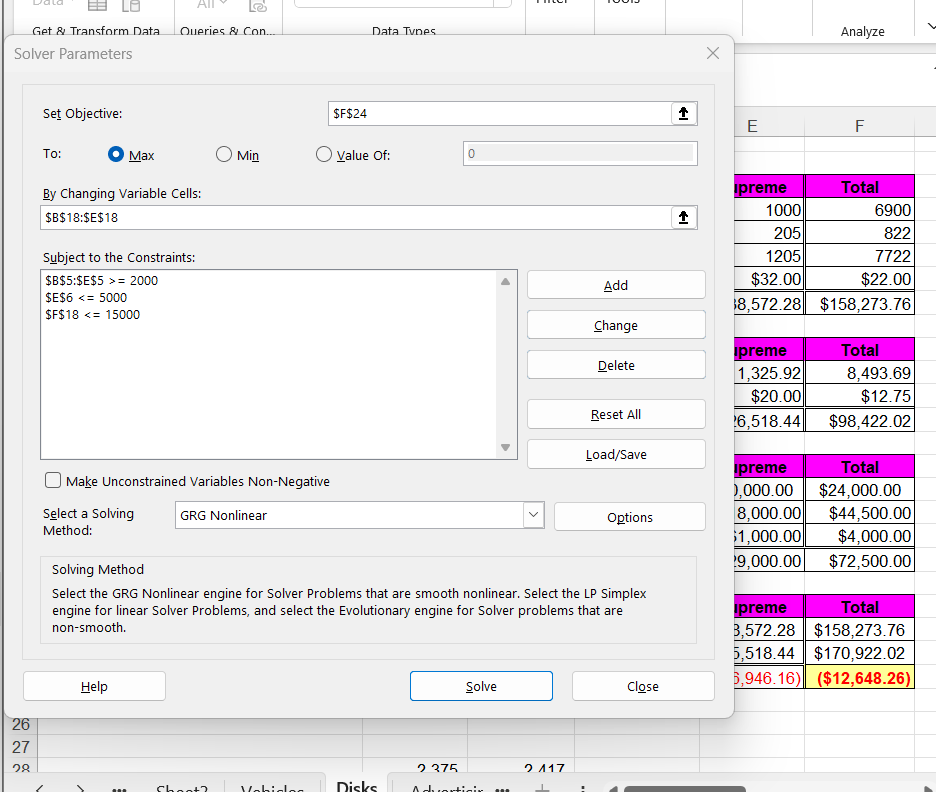  \table[[Revenue,Regular,High Flyer,Tournament,Supreme,Total],[Units Sold Based on Word of Mouth,2100,2050,1750,1000,6900],[Units Sold Based on