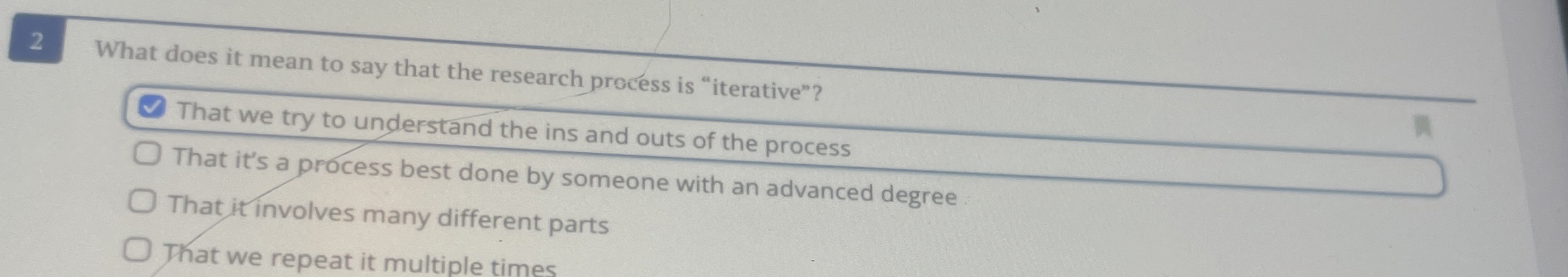  2 What does it mean to say that the research process