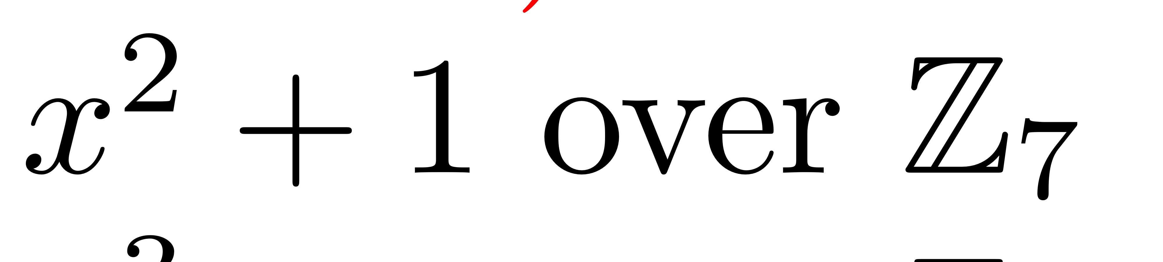  x2+1 over Z7 