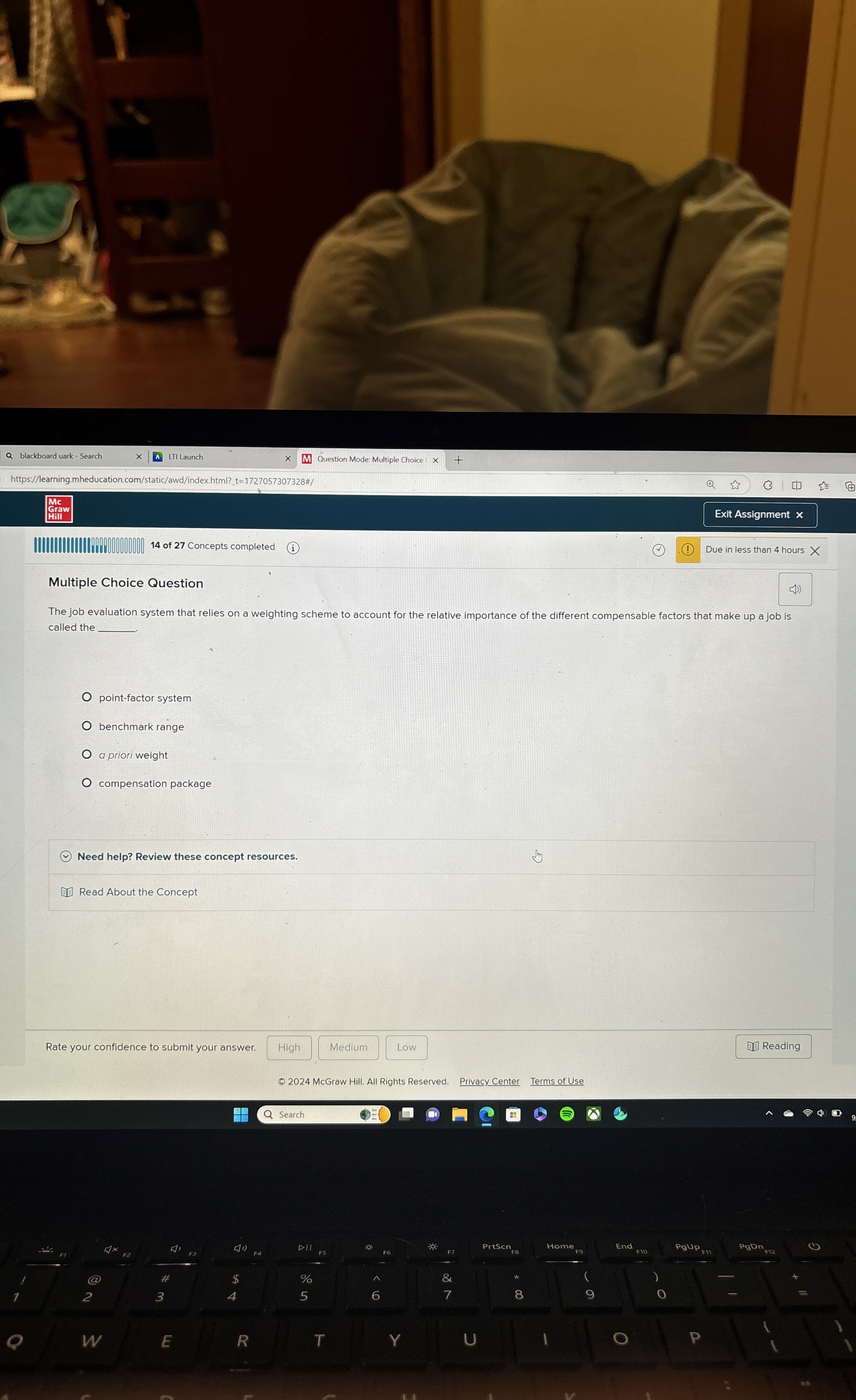  Multiple Choice Question The job evaluation system that relies on a